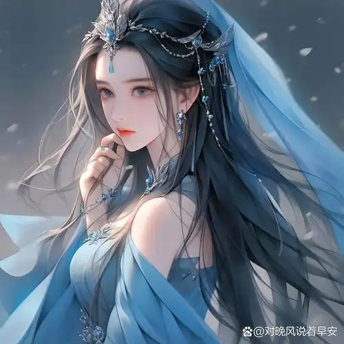 蓝色系古风女生头像,绝美!