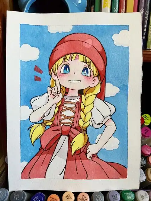 半临摹,颜料:mg,纸:宝虹中粗,一起画起来.