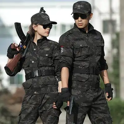迷彩服套装特种兵耐磨军装纯棉工作服加厚黑鹰战术作训外套