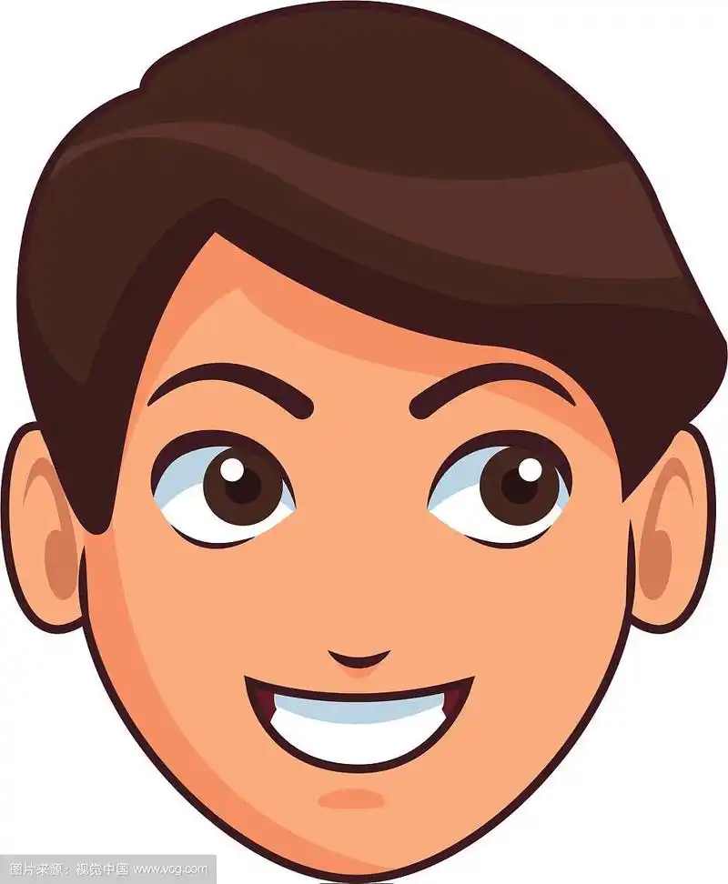 年轻人脸卡通
