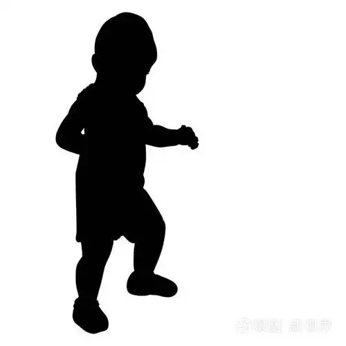 向量,婴儿行走,被隔绝的剪影