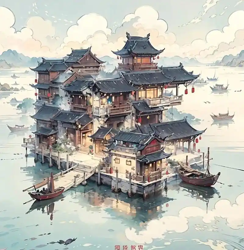 ai生成百家姓山水画,睇睇有冇有你姓氏  #古建筑之美 #百 - 抖音