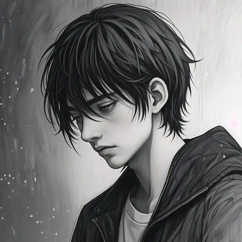 96 悲伤黑白素描头像,谁懂啊家人们 06 悲伤的黑白素描头像,每一