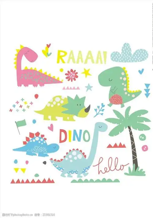 可爱卡通恐龙矢量图下载图片-图行天下图库