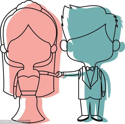 可爱的夫妻,丈夫,妻子穿着婚纱快乐