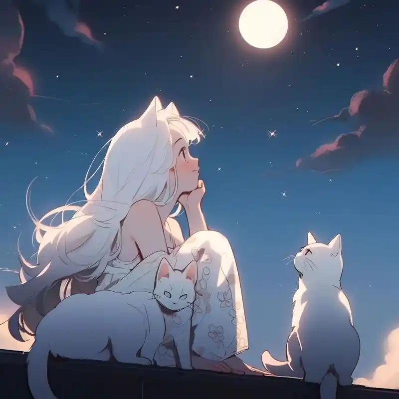 白发动漫 女孩头像 会遇见属于你的那束光