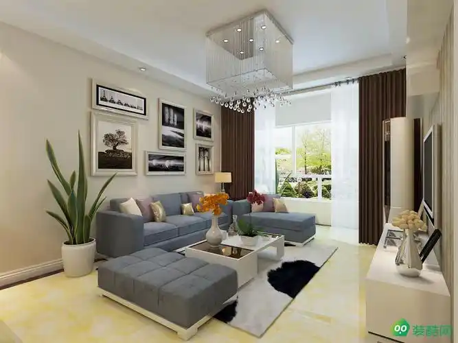 96平面咸蛋简约风格三居室_现代三室一厅一卫_装酷网装修效果图