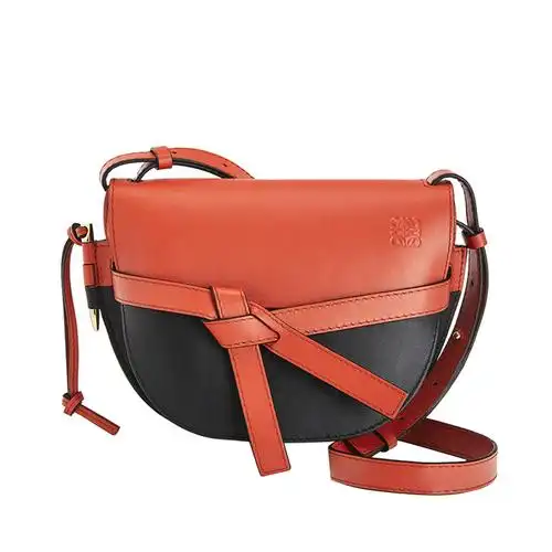 loewe罗意威女士朱红色黑色拼色斜挎包女士包袋