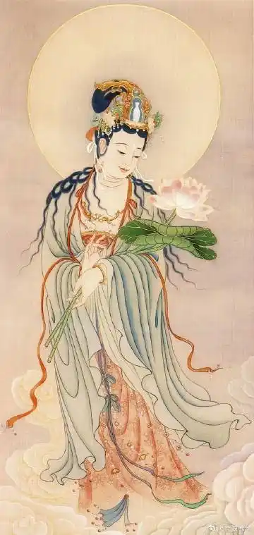 大势至菩萨是阿弥陀佛右胁侍者,与阿弥陀佛,观世音菩萨合称西方三圣.