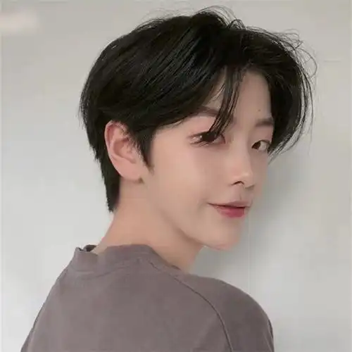 假发男中分刘海短卷发韩版帅气修脸学生短发自然新款蓬松全头套式
