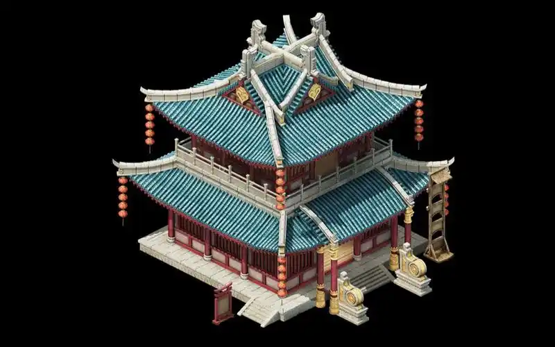 【3dmax建模】古风建筑"阁楼"模型制作,场景思路技巧讲解