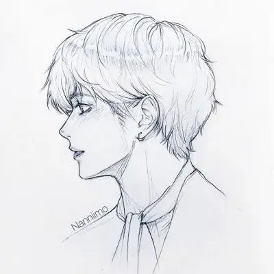 简笔画男孩侧脸