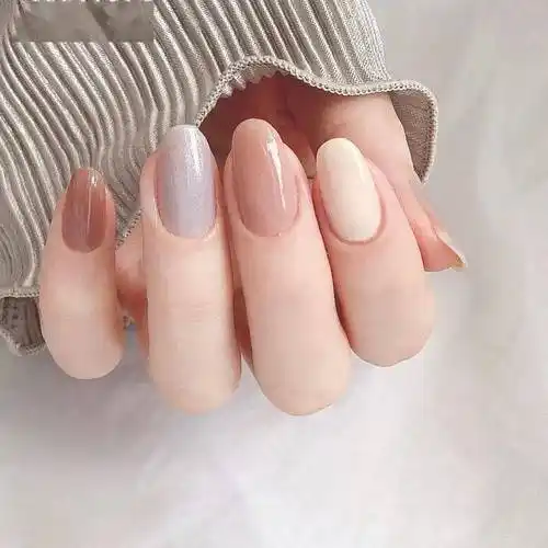 经典跳色美甲,款款都好看!_纯色