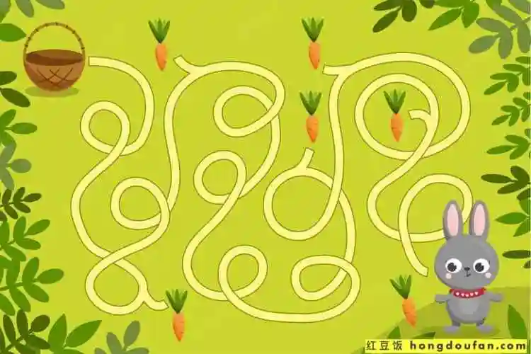 幼儿益智游戏10张彩色迷宫活动卡通图纸免费下载
