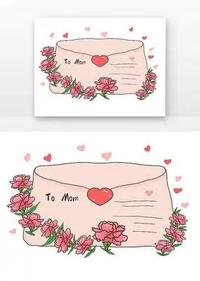 母亲节信封元素模板