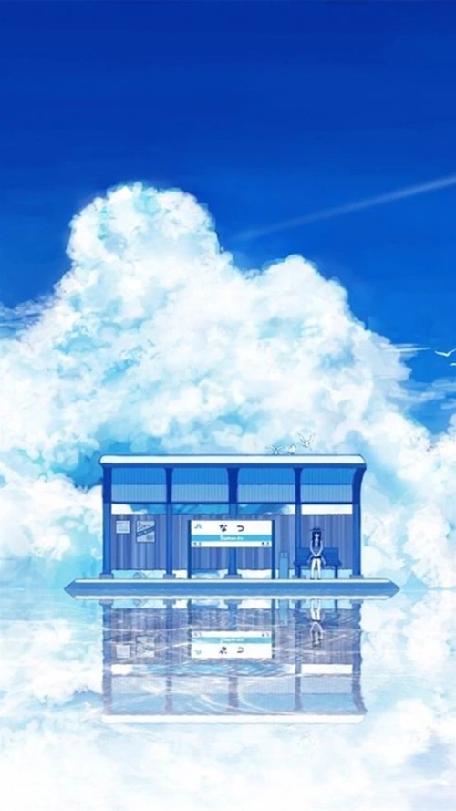 梦幻蓝色风景h5背景