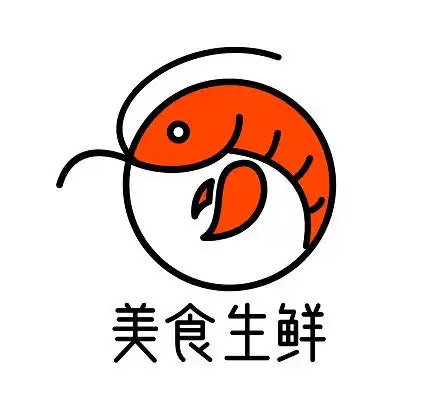 橙桔矢量美食龙虾海鲜生鲜logo设计