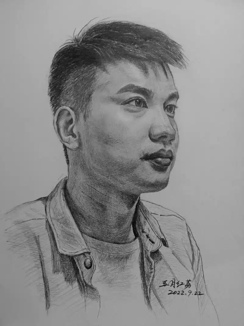 人物肖像【排线法素描】#图文伙伴计划 #画画 #一起学画画  - 抖音