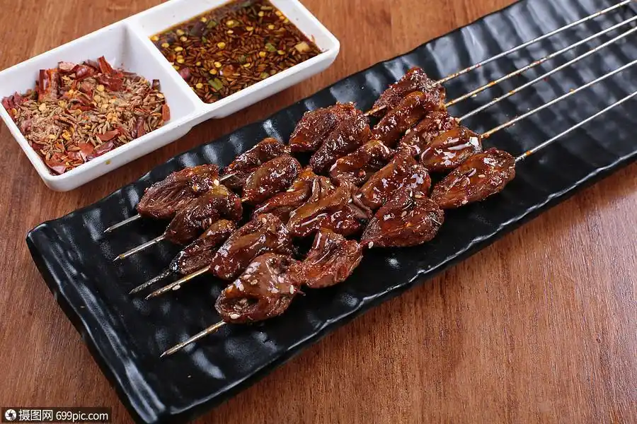 炭火烤鸡心 烧烤 撸串 菜谱 美食 美味 高清 大图