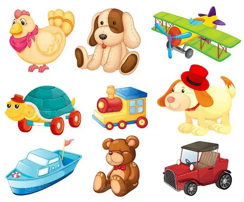 可爱的儿童玩具矢量素材