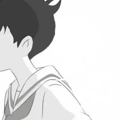 极简手绘黑白男生头像