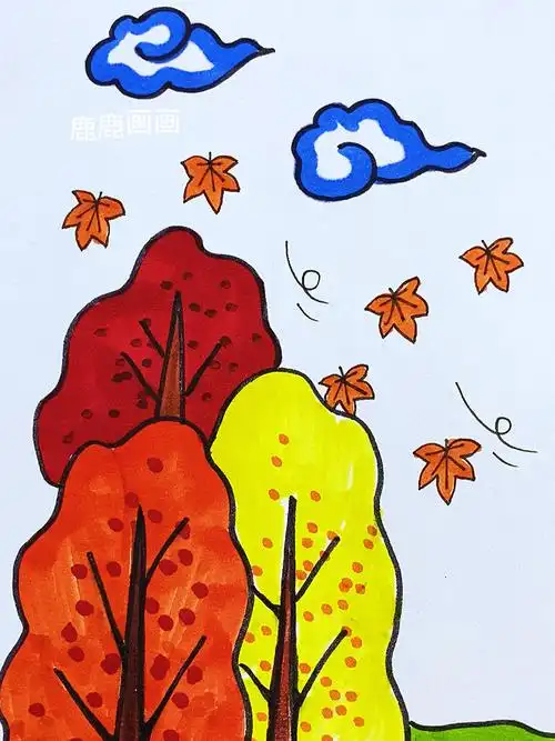 画秋天,简单又好看的大自然主题画