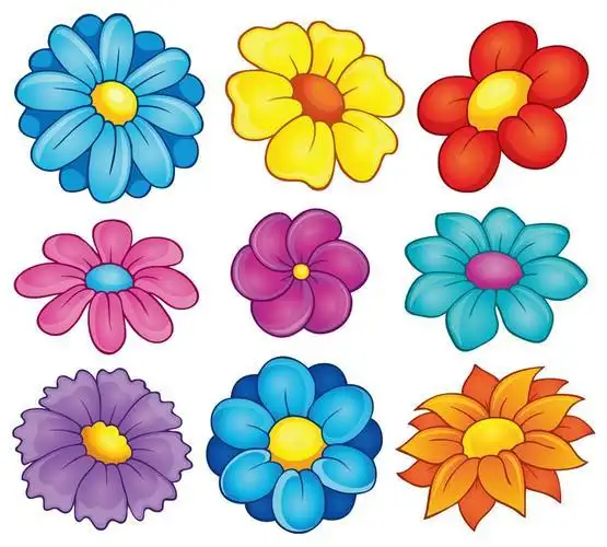 卡通花简笔画带颜色 简笔画图片大全-普车都