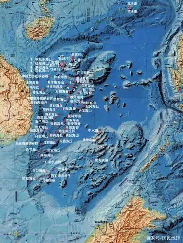 海上岛礁如链,海底丘壑万千:一图了解南海68个海底地理实体