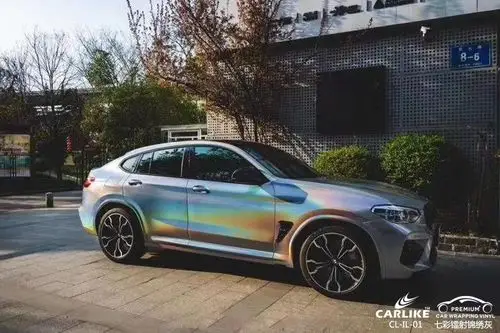 carlike卡莱克64clil01宝马七彩镭射锦绣灰车身改色膜三亚施工案例