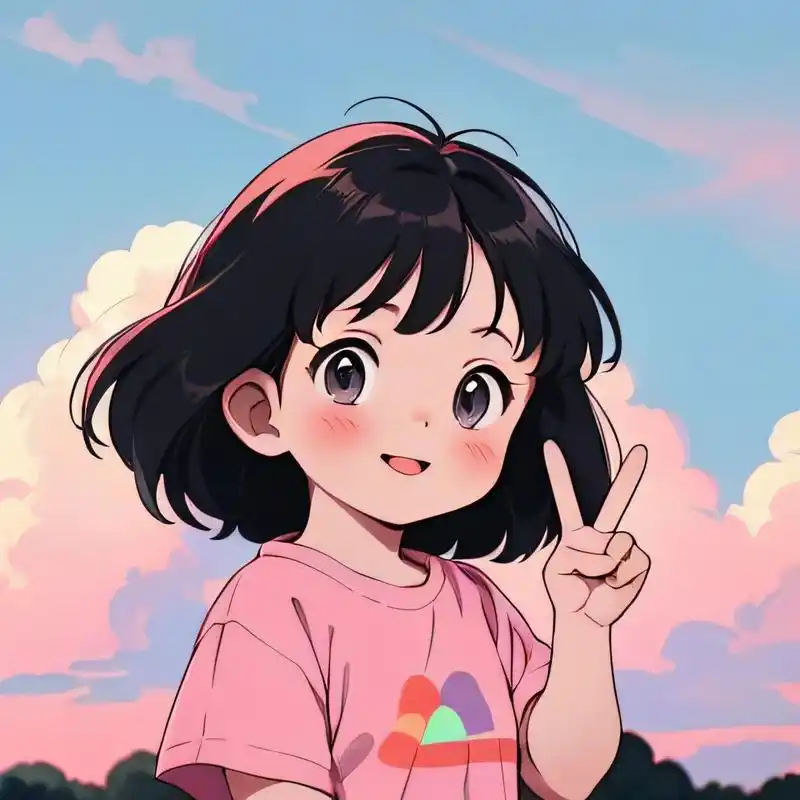 一起给生活比耶,好运紧跟着来[嘻嘻]#头像# #漫画# #ai共创计划