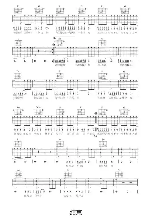 给自己的歌吉他谱