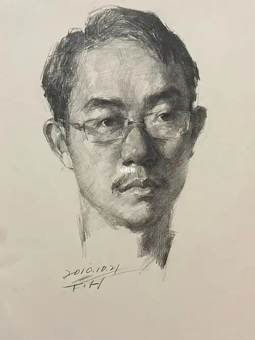 素描头像男青年