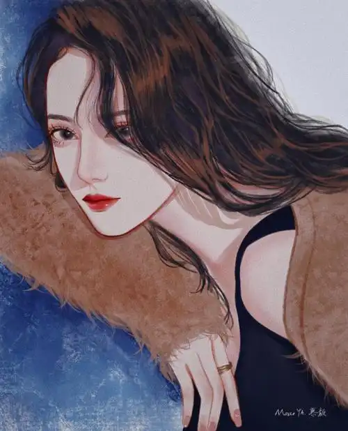 迪丽热巴手绘头像