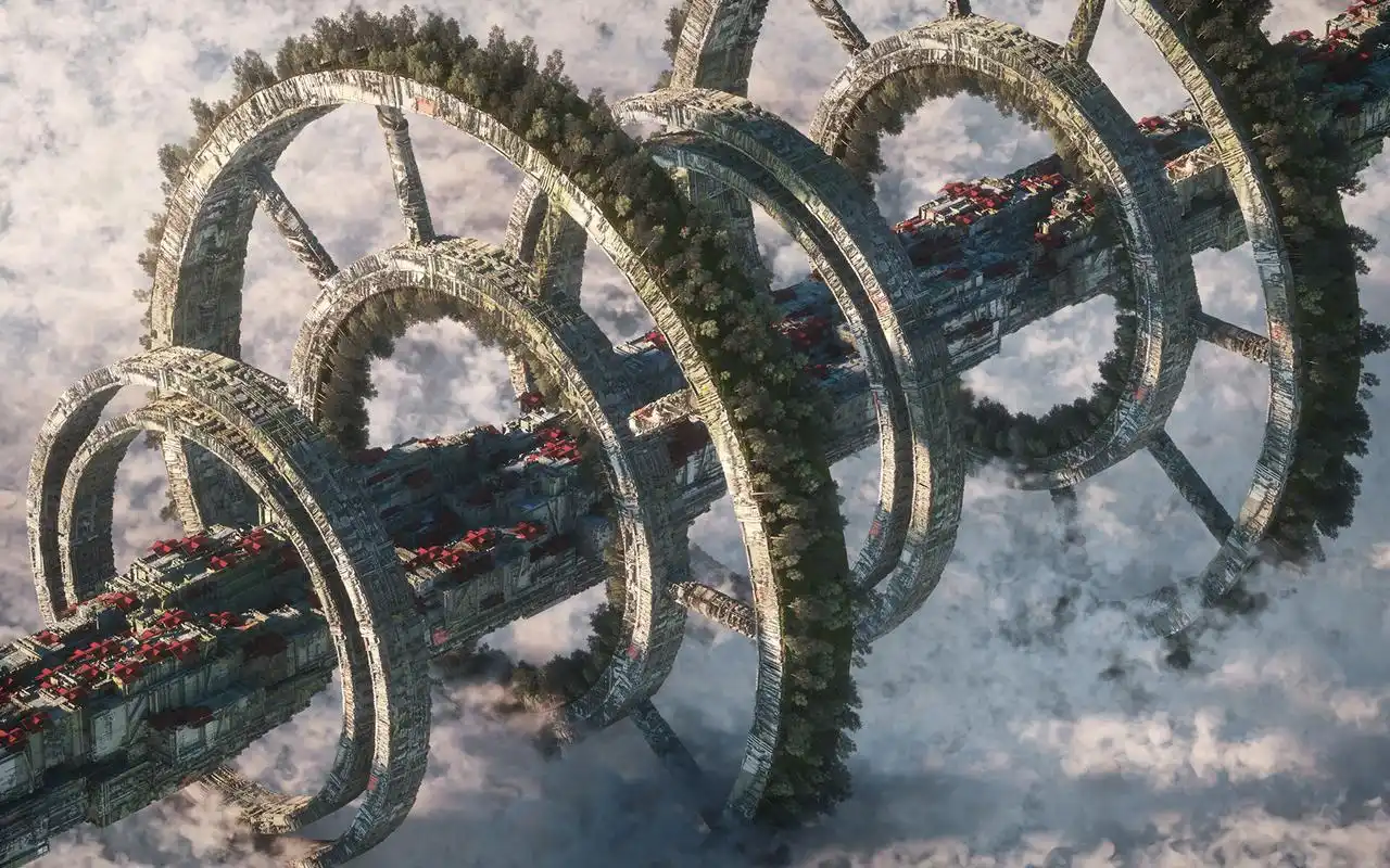 意大利插画师绘制的科幻场景插画!用细腻笔触描绘了一个未来世界