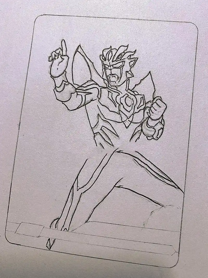 赛罗奥特曼无限形态 随手画张赛罗无限形态,有点帅 英雄对决的mr卡,很