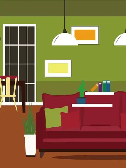 厨房 i> i>客 /i> /i>厅场景矢量图