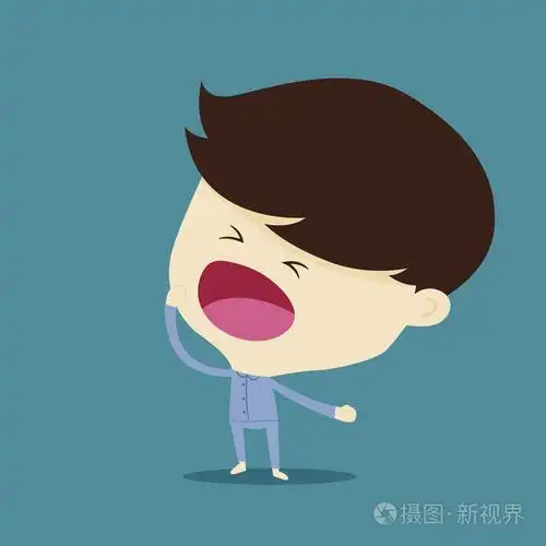穿着睡衣的懒人打哈欠插画-正版商用图片0o0lsa-摄图新视界