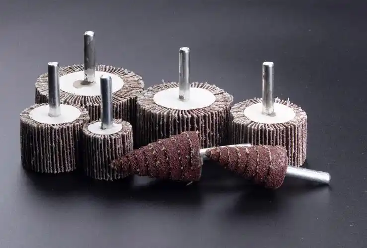 砂布尖磨头砂布磨头塔型抛光打磨头锥形带柄砂纸磨头百叶带柄轮