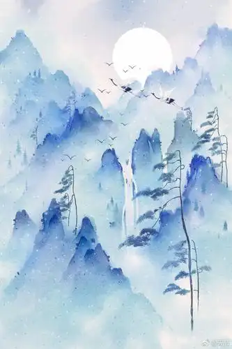 唯美古风山水插画 画师:无轩