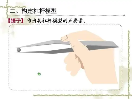 二,构建杠杆模型 【镊子】 作出其杠杆模型的五要素.