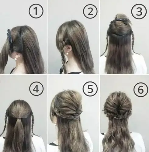 中长发的简单扎法 中长发扎发图解步骤 - 马尾编发 - 发型站