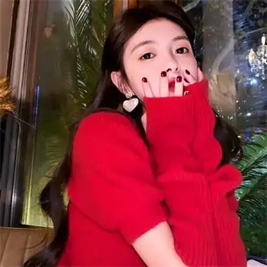 2022跨年头像女真人红色 跨年红色系女头图片_女生头像_美头网