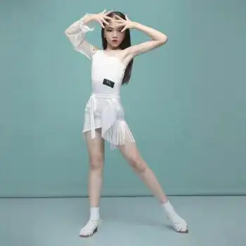拉丁舞服装8小女孩练功服比赛服儿童节10中小学生舞蹈裙表演服女生