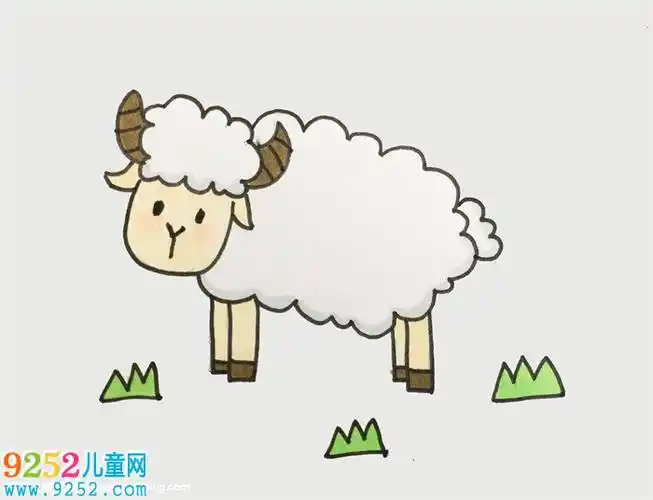 小羊怎么画简单又漂亮 绵羊简笔画,小羊简笔画教程 - 9252儿童网