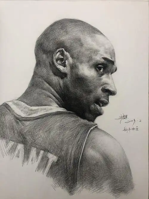 科比素描头像步骤图片科比画法教程