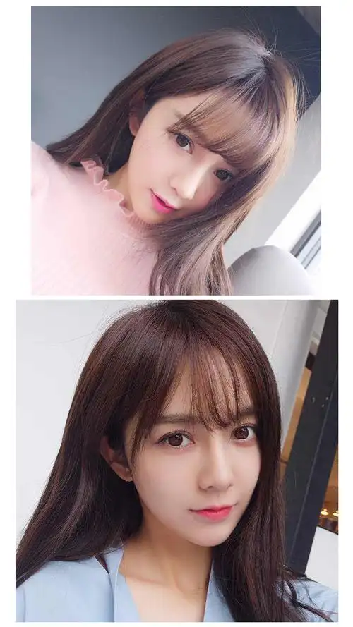 展示与对比:空气刘海假发片齐流海超薄 假刘海真发迷你隐形无痕自然蓬