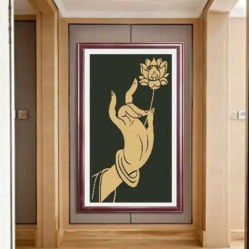 佛手莲花十字绣