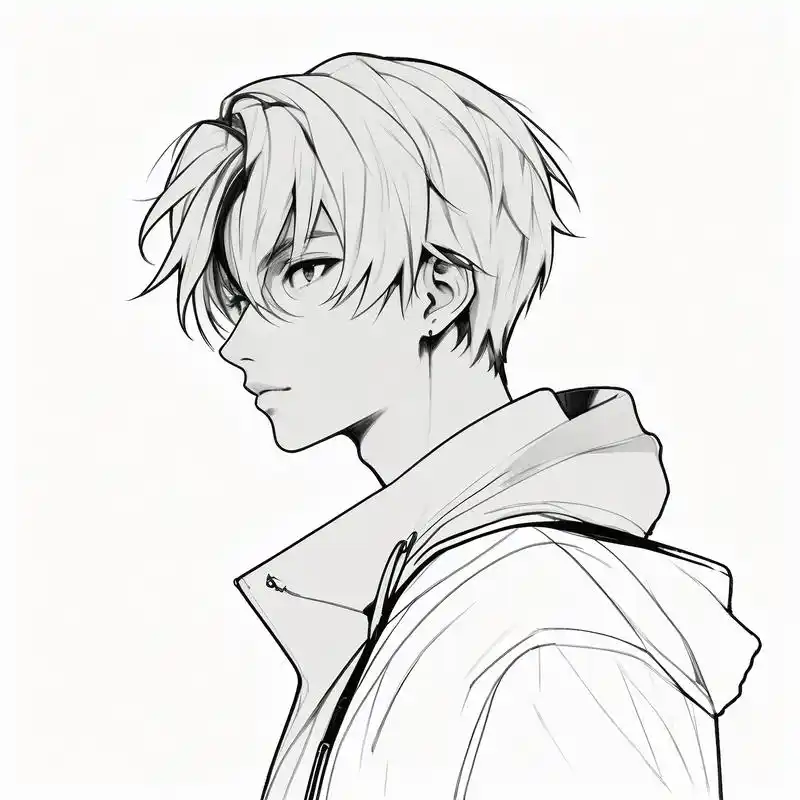 黑白素描动漫头像,男生专属96