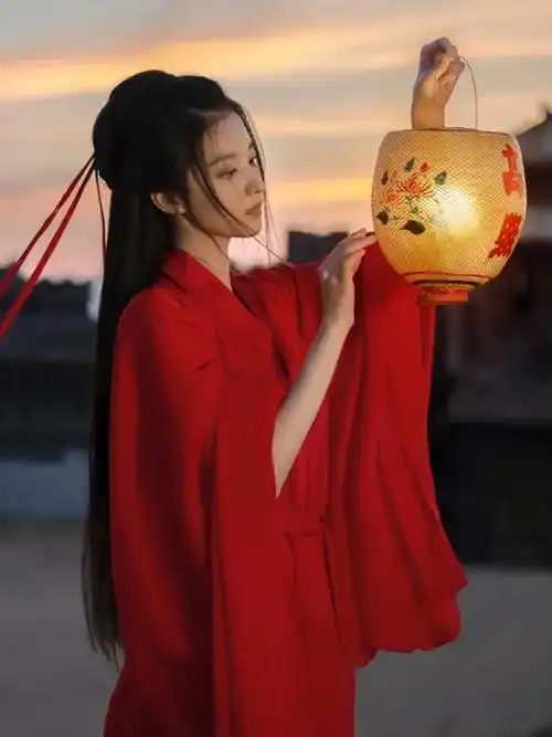 夕洛原创正品汉服古装女中国风红色交领襦裙汉服
