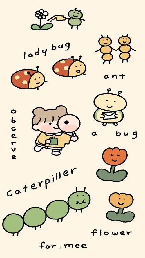 可爱手绘高清纸手机壁纸图片